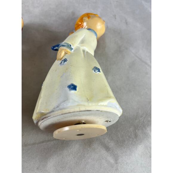 Papier Mâché Kissing Angels Figurines Musical Holiday Decor Japan Vintage - Picture 9 of 10